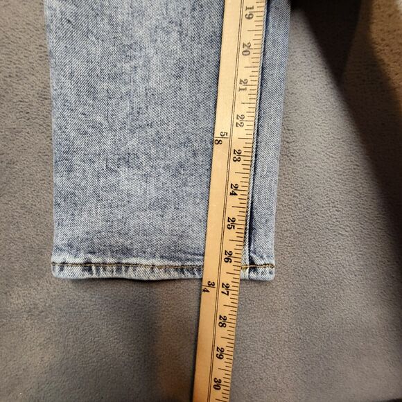 Old Navy Jeans Womens 4 Blue Sky Hi Straight Button Fly Distressed Denim Stretch - Picture 7 of 11